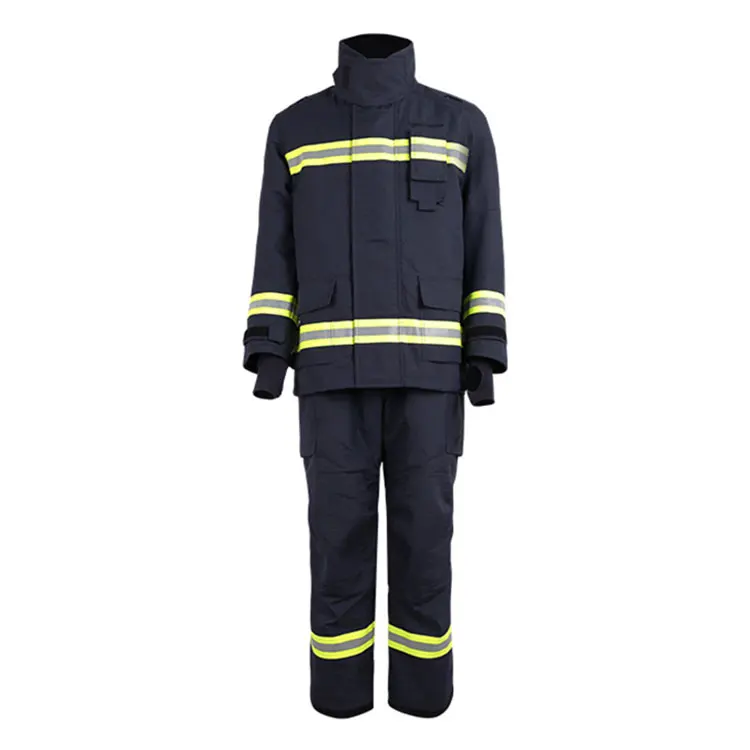 Factory sale  4 Layers Aramid Navy Blue Firefighter Safety Suit