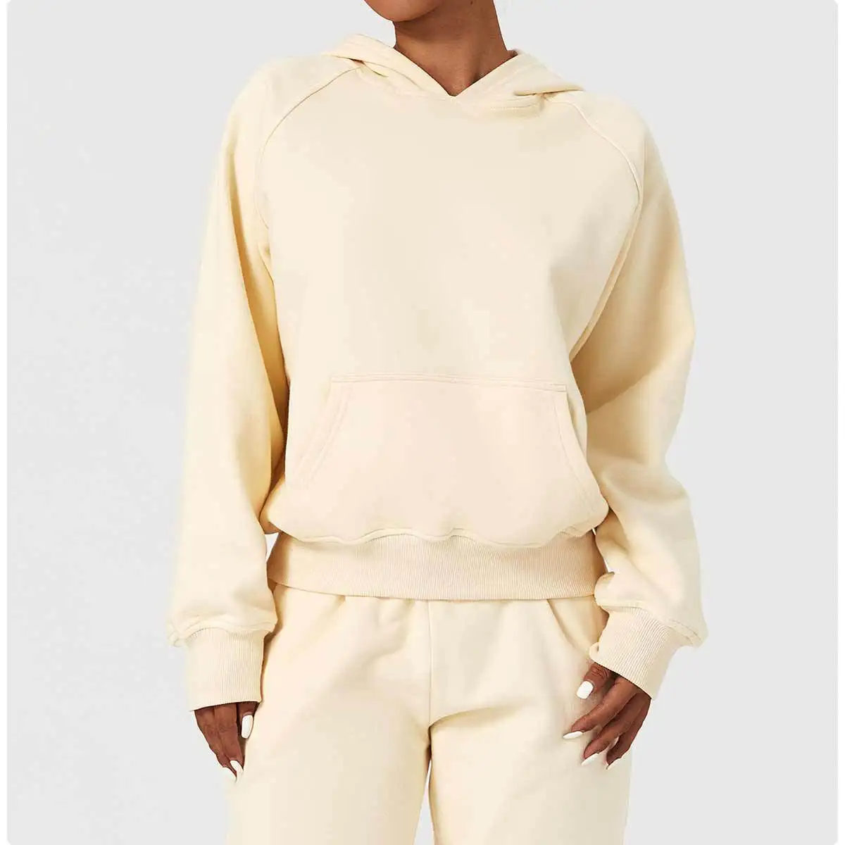 Wholesale Plain Design For Women Men Double Layer Custom Hoodie With No String