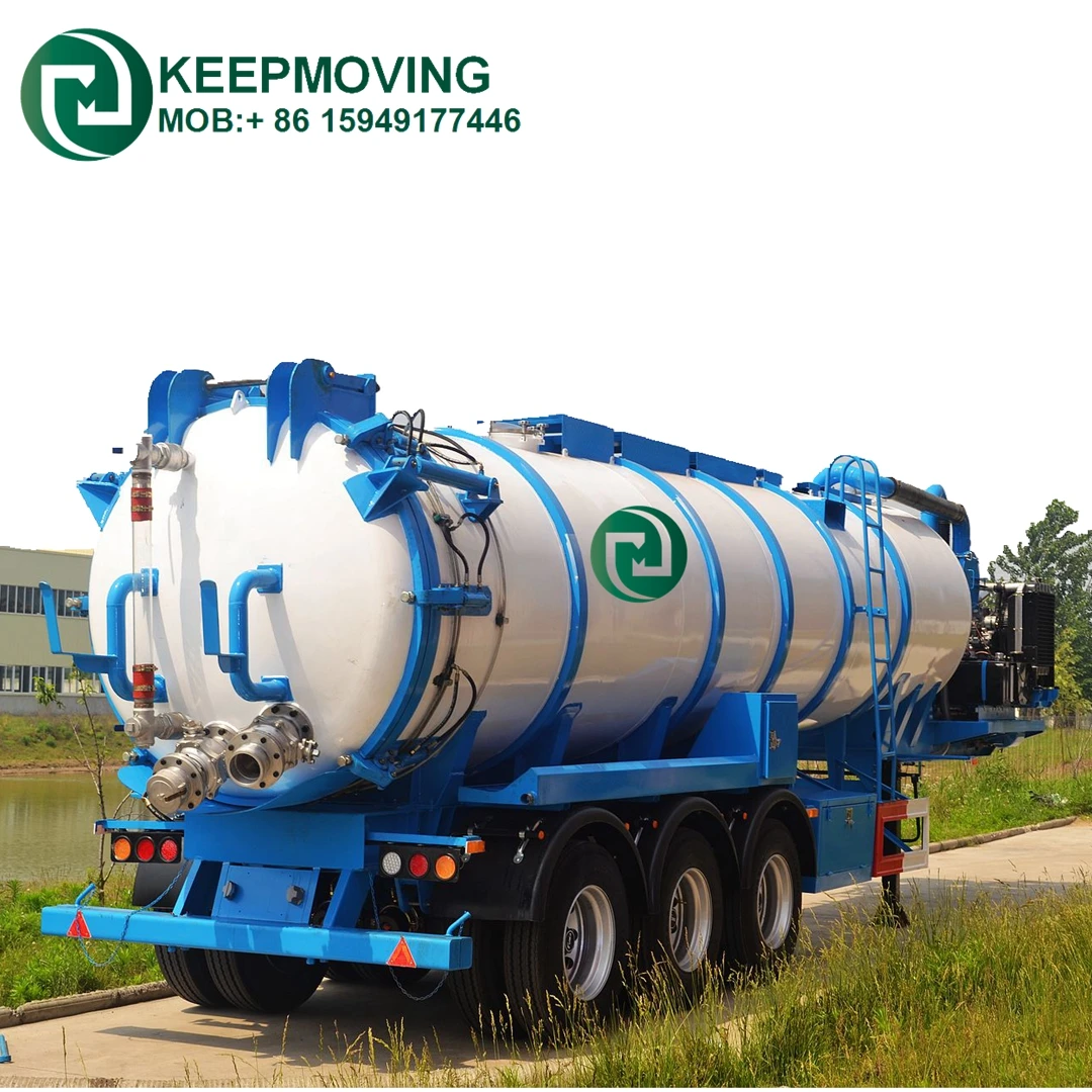 Three Axles 22CBM Oil Mud vacuum Tank Suction Semi trailer