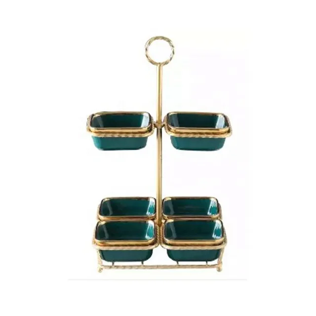 Glazed ceramic dried fruit dish European style ceramic dessert dish Ceramic lattice string plate