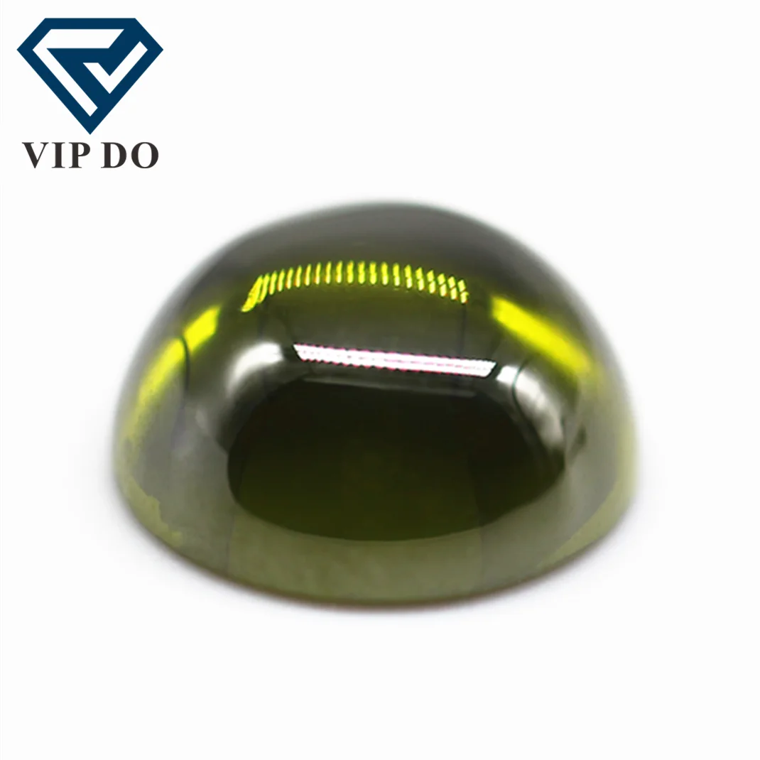 Завод драгоценных камней Wuzhou оптовая продажа круглый кабошон огранка перидот кубический цирконий свободные драгоценные камни синтетический CZ