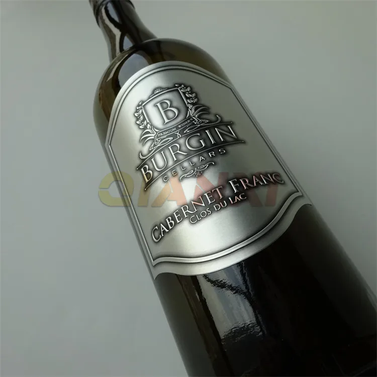 High quality newest durable colorful foil waterproof adhesive private gold label perfume textured paper sticker wine label