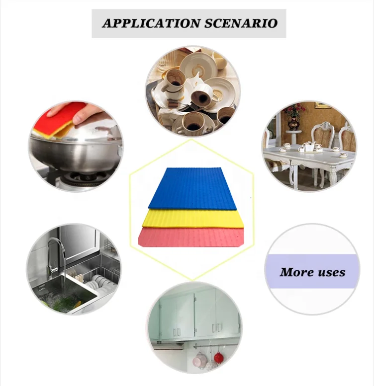 DH-A5-28 Natural cellulose sponge scourer swedish dishcloth cellulose sponge cloths non abrasive cleaning scouring pad