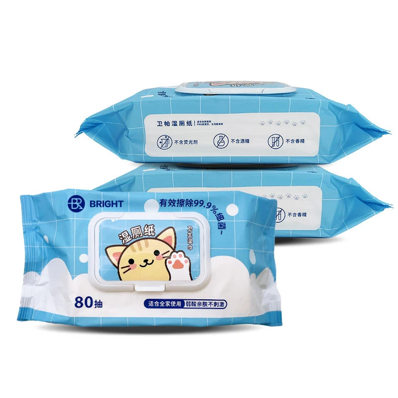 Toilet Wet Wipes 40 Counts Weak Acidity Toilet Paper Plenty of Moisture Disposable Wet Wipes