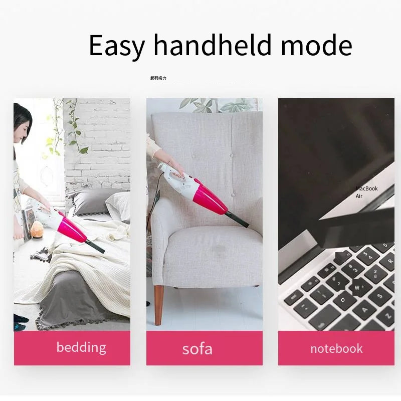 Portable 2-in-1 handheld vertical wired vacuum cleaner with high suction power for household vacuum cleaners