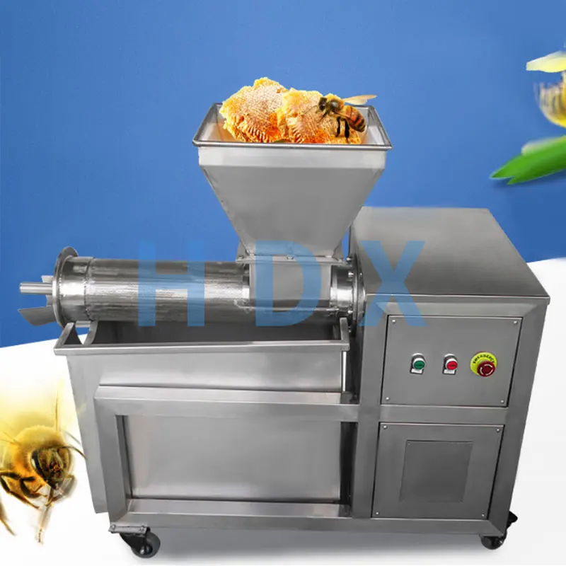 Stainless steel spiral frequency conversion speed regulating honey squeezing and filtering integrated machine
