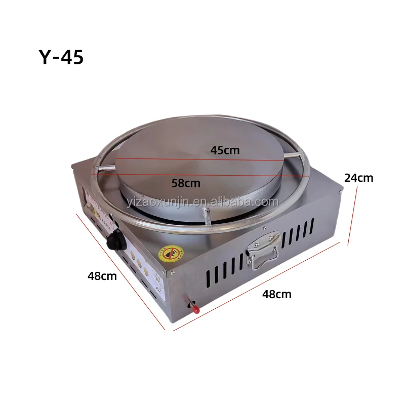 Commercial cake making machine using gas pancake plate for pancake grains and fruits