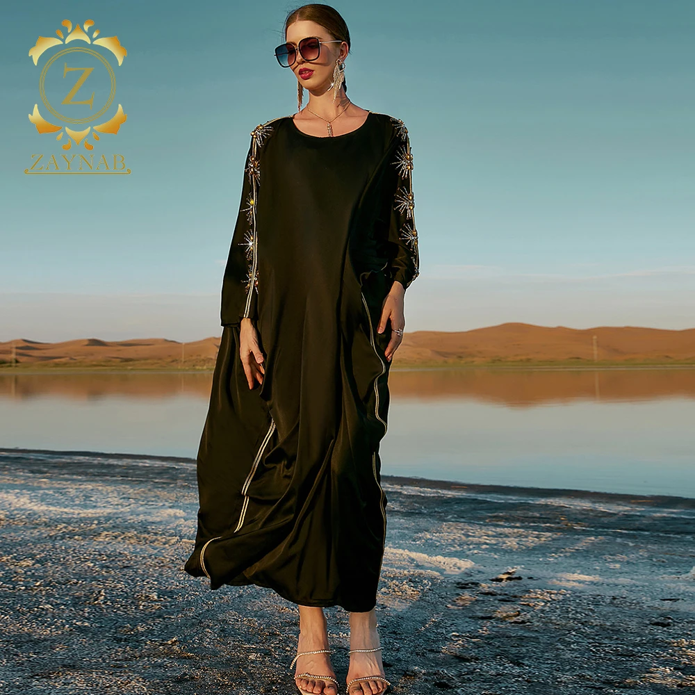 Zaynab Muslim Women Abaya  Long Dresses Chiffon Muslim Wedding Dress Abaya Women Muslim Dress Dubai Abaya