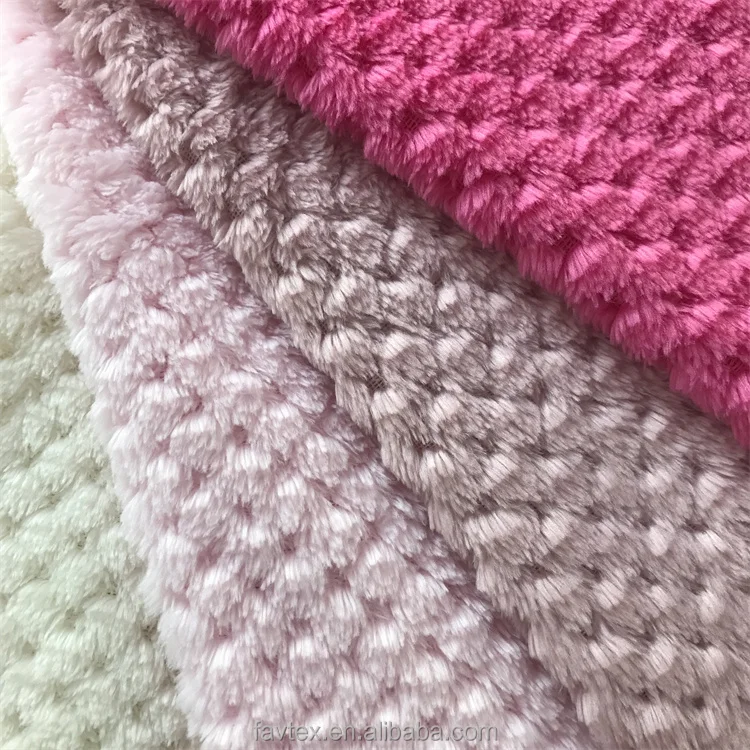 100% Polyester Double Side Pineapple Coral Fleece For Blankets Pajama