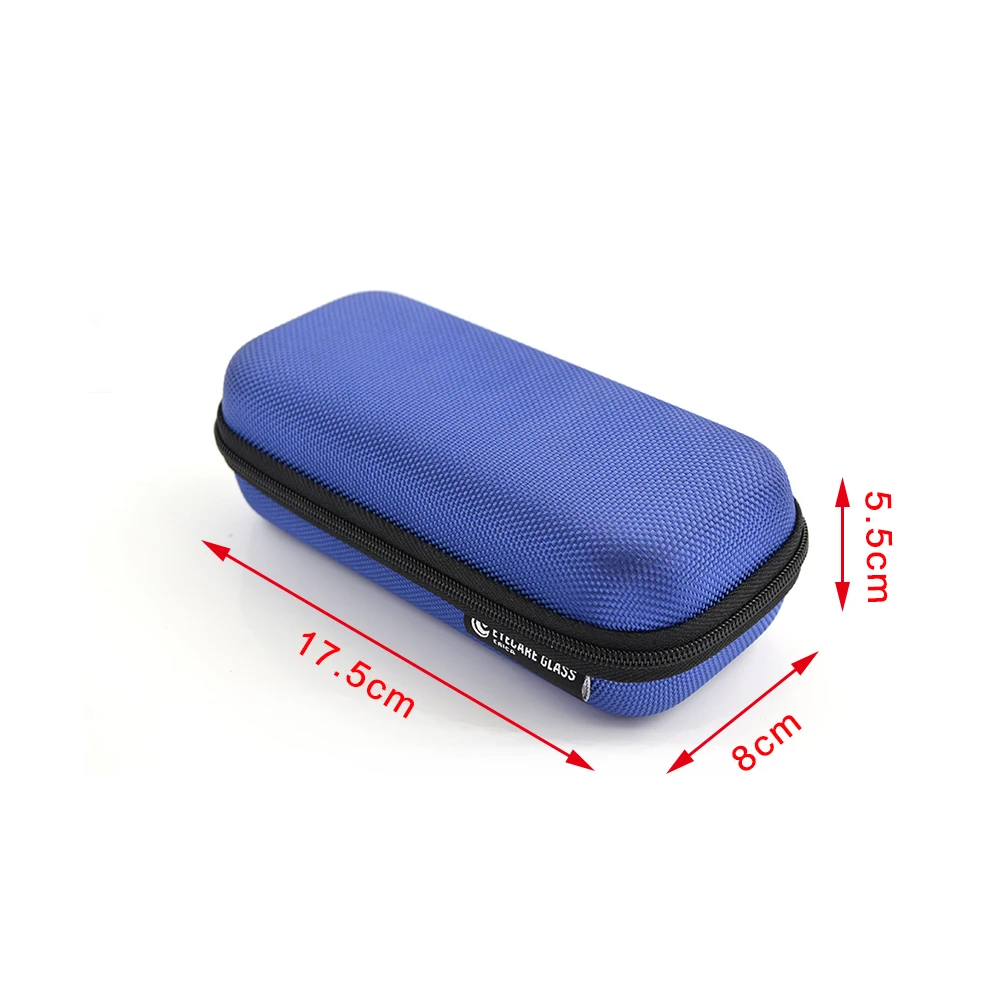 
EVA Material Molded Hard Shell Glasses Case Blue Oxford Fabric Reading Glasses Box 