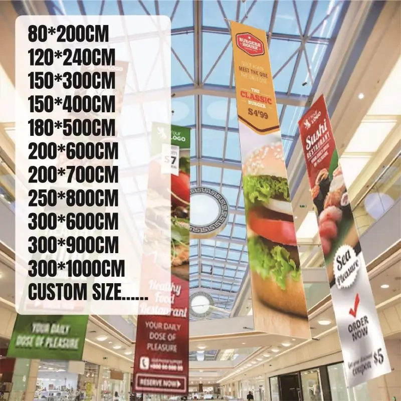 Custom Outdoor Large Wall Hanging Signs Promotional Advertising hanging banner for business
