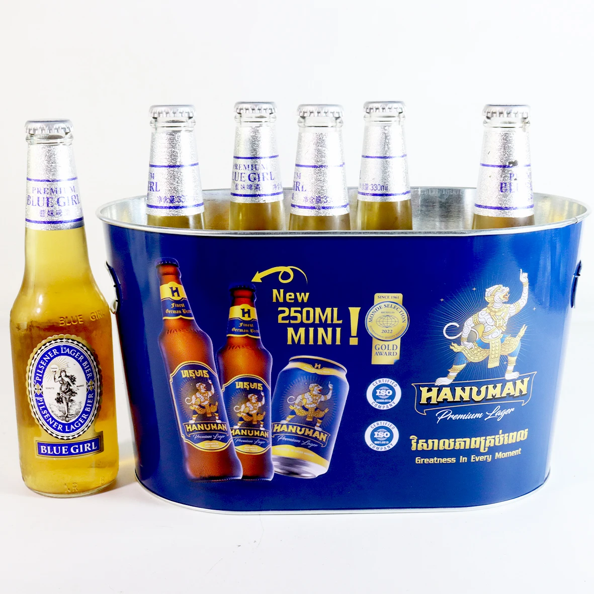 Factory 8L Galvanized Iron Metal Tin Ice Bucket With Custom Logo For Grey Goose Vodka