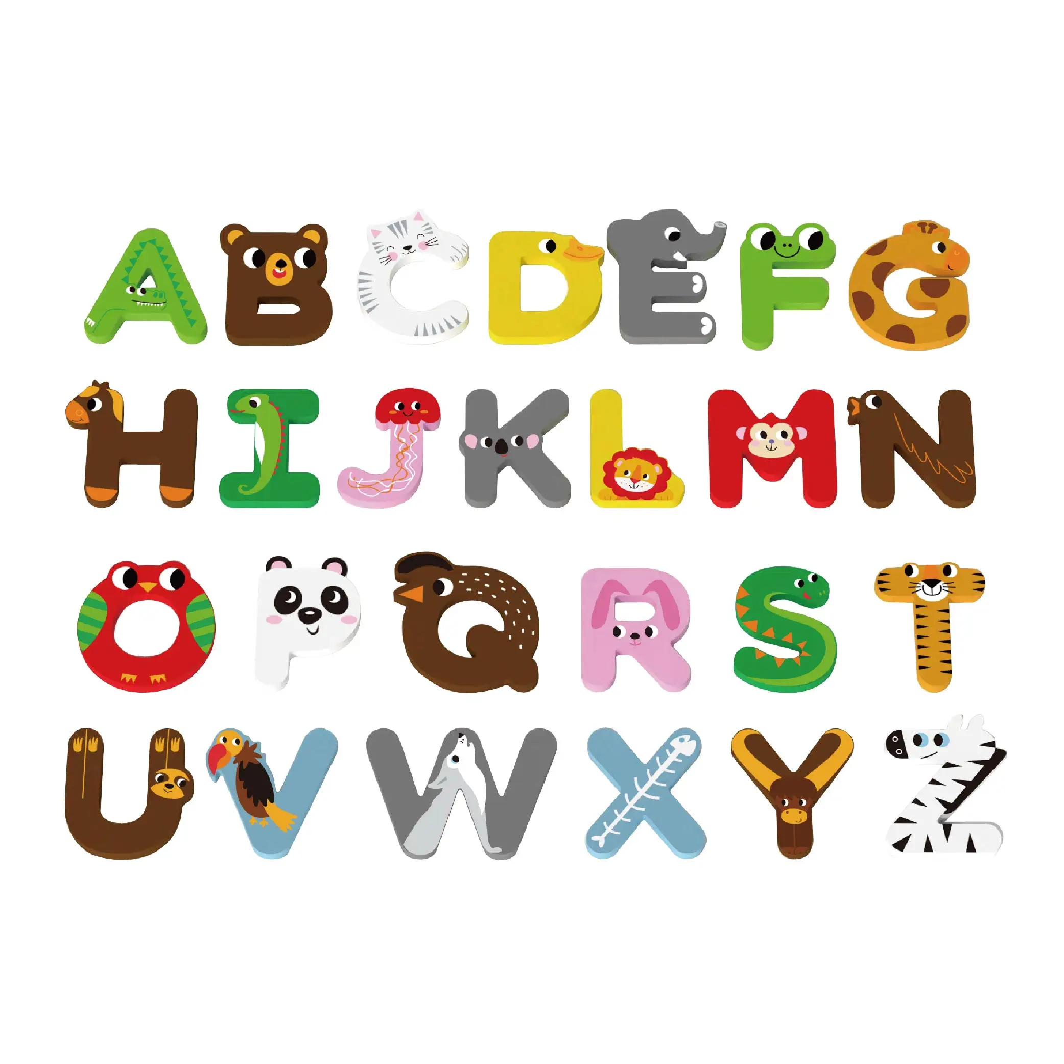 Alphabet Character  A To Z Cute Cartoon Stuffed Toy Early Educational Letter Animals
