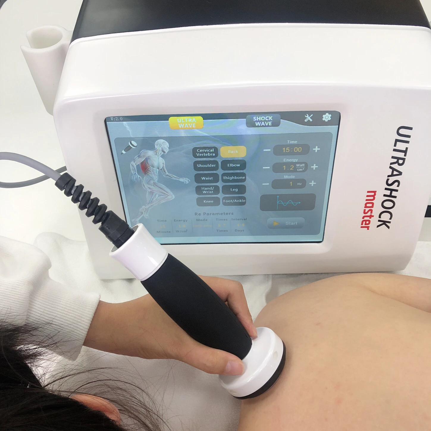 Hot sale  2 in 1 pneumatic ultrasound shock wave therapy machine for pain relief shockwave