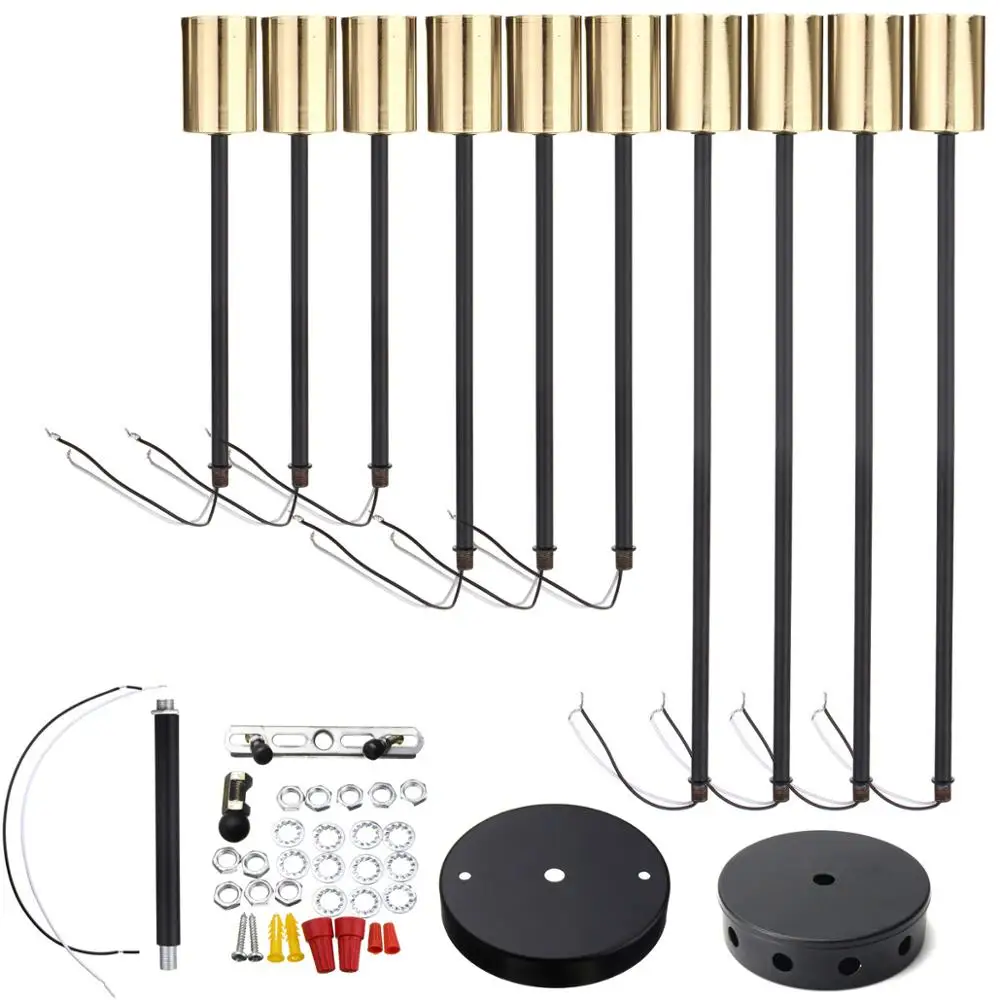 Ceiling Light Chandelier black Lamp 10 Light E27 Light Socket Black for Living Room Bedroom Dining Room Balcony  Shop Bar