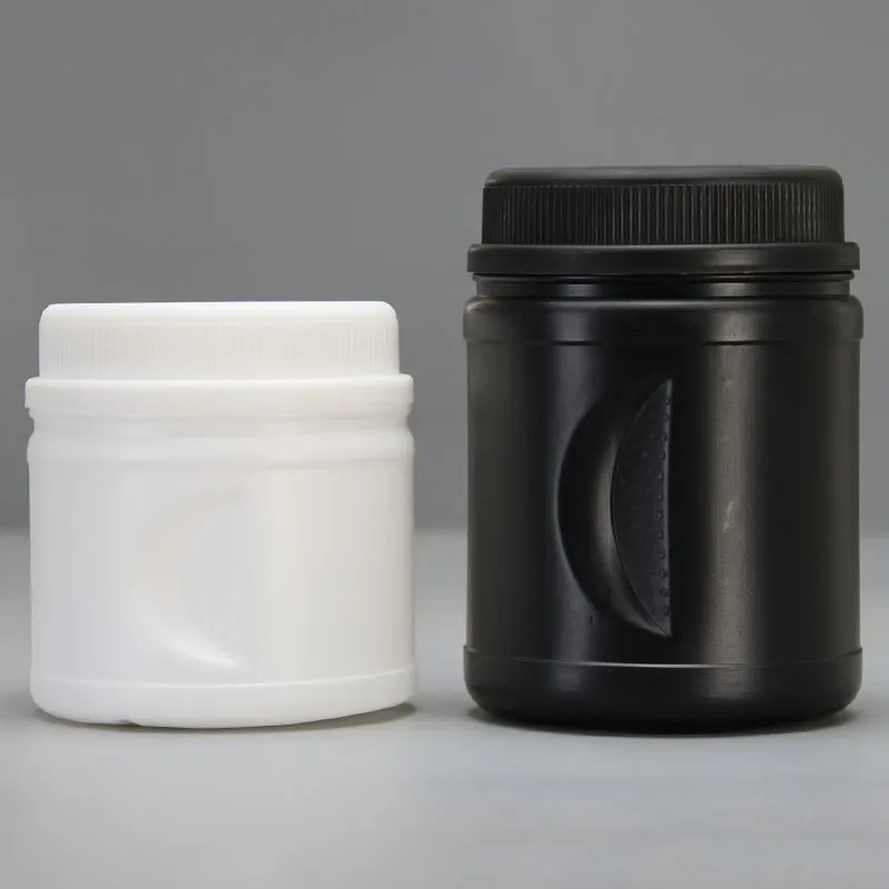 Customization Label Black Portable plastic protein powder container with lid