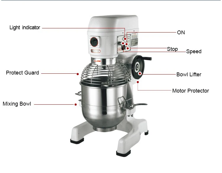 Double Speed Endurable 20L Dough Mixer for Bakery