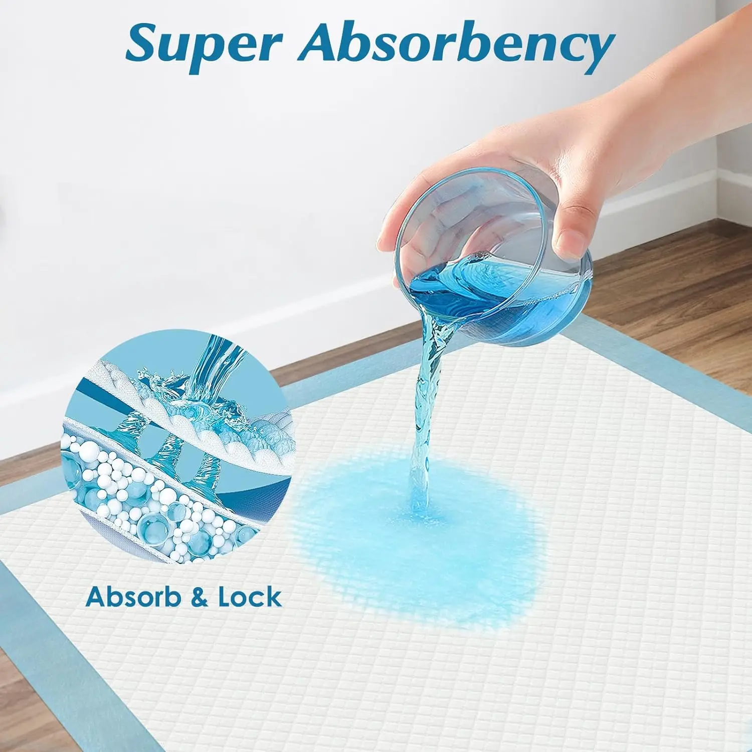 OEM Basics Dog and Puppy Pee Pads with 5-Layer Leak-Proof Design and Quick-Dry Surface Super Absorbency Pet Diaper Pad
