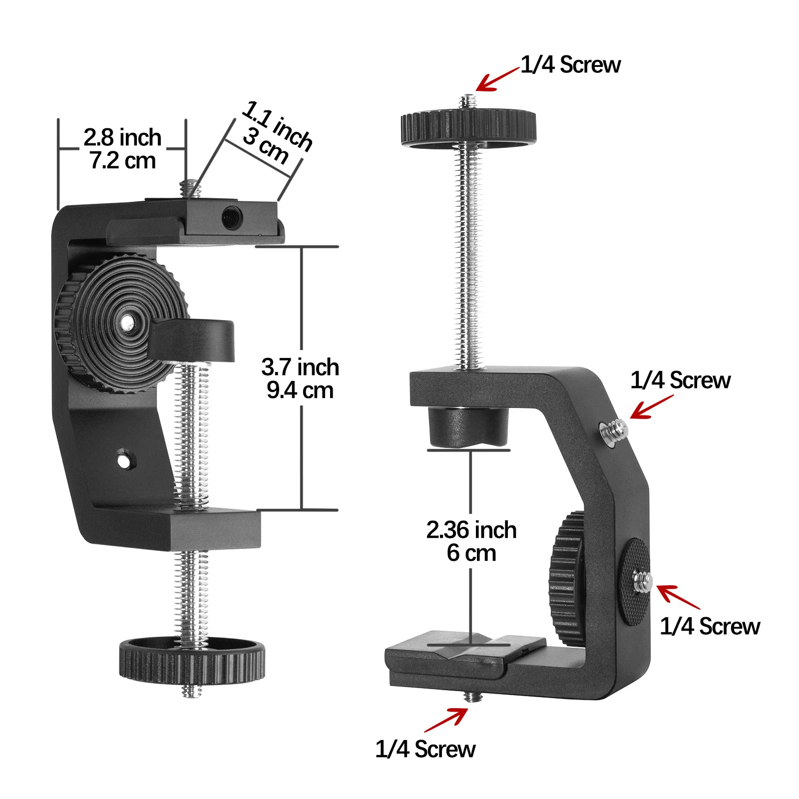 Universal LCD Monitors Desk C-Clamp With 1/4 Thread Hole For Desktop Mount Holder Flash Lighting Desks Carts Benches Worktables
