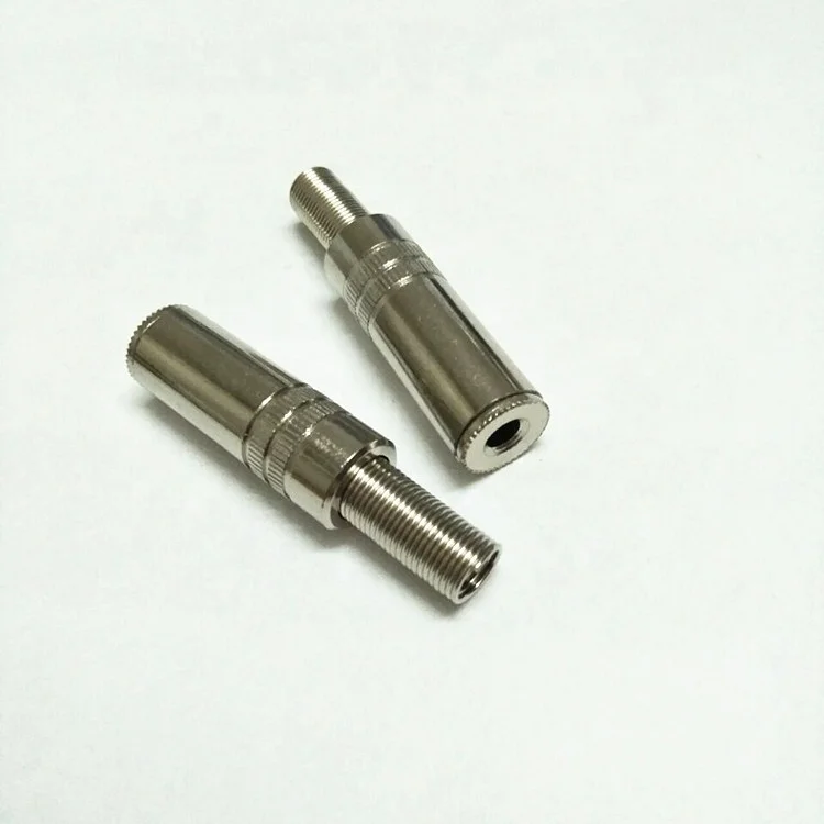 Wholesale metal nickel-plated 3.5MM welded wire type dual channel stereo audio socket plug