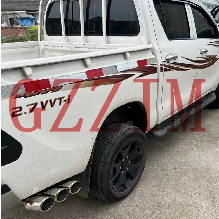 Auto Exterior Parts car side aluminum alloy exhaust pipe for Hilux 2016+