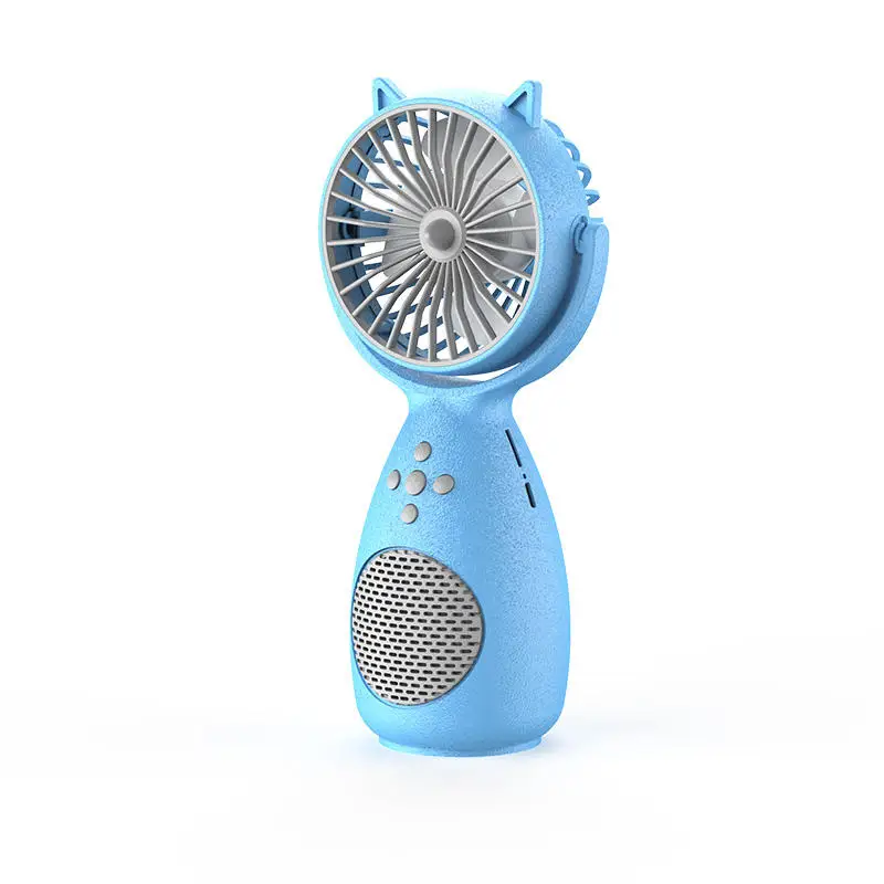 rechargeable stand power mini cartoon fan speaker charging small fan