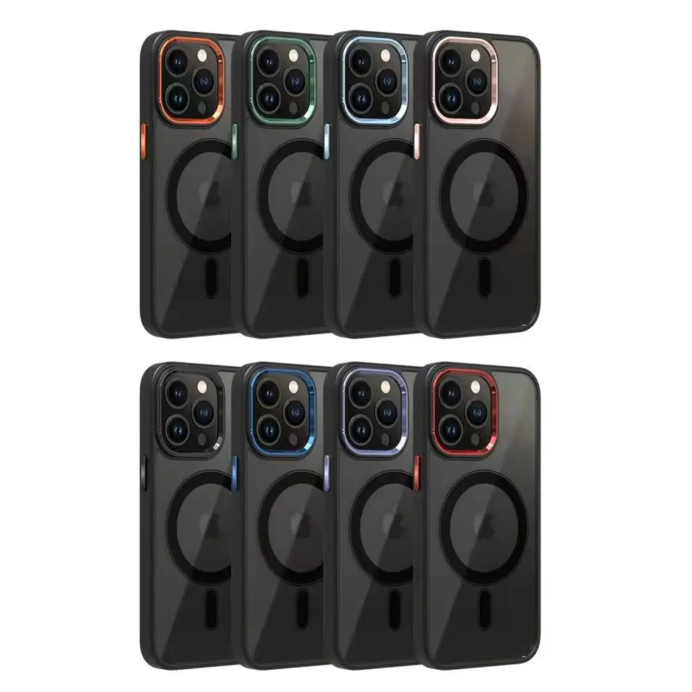 ТПУ Рамка для Iphone 12 13 Pro Max Прозрачный Новый роскошный ударопрочный магнитный беспроводной зарядный чехол