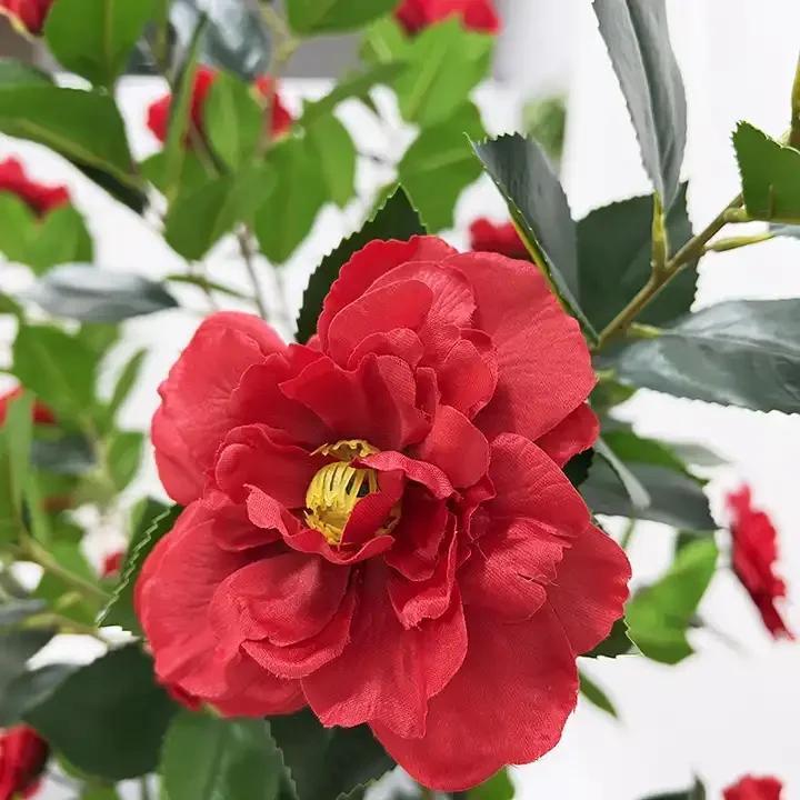 Tall Realistic Artificial camellia Fruits Tree For Office Exhibition Coffee Shop Table Decoration