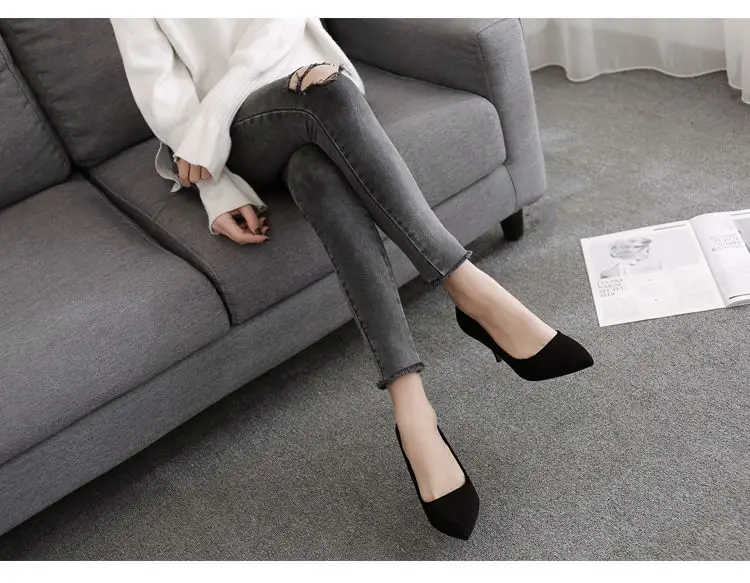 Новинка осени 2021, универсальная черная женская обувь на шпильке, пикантная Европейская и американская Французская женская обувь, обувь для девушек