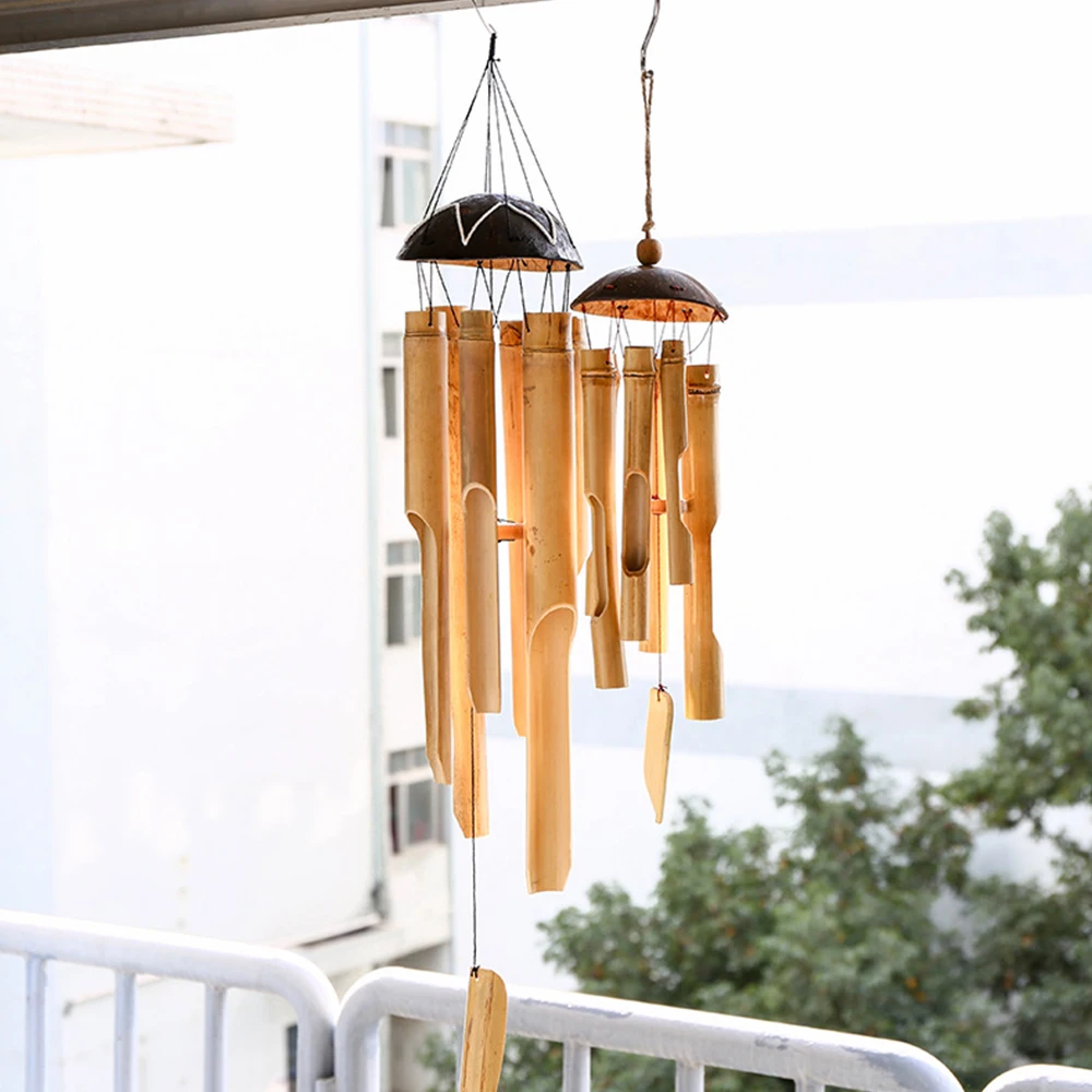 Garden bamboo Wind Chime Chapel Bells, Wind Chimes Door Wall Hanging Ornament wood wind chimes