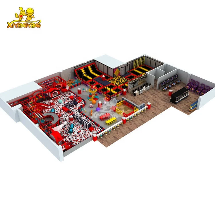 
Factory price commercial kids trampoline park design suppliers bungee jumping indoor trampoline with handle 