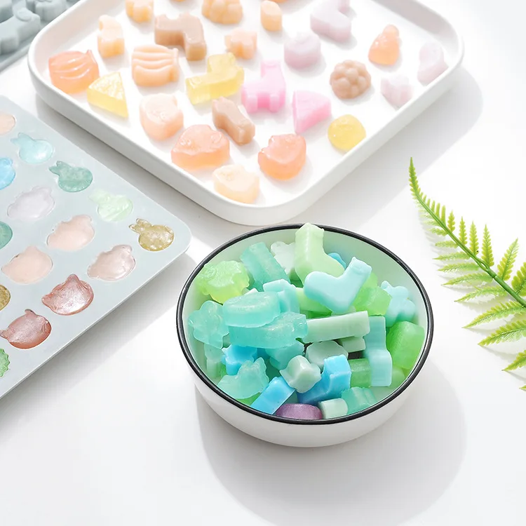 Silicone Candy Chocolate Molds Contains Small Hearts, Fruits,Animal Shape and Making Gummy, Candy, Chocolate and Small Ice Cubes