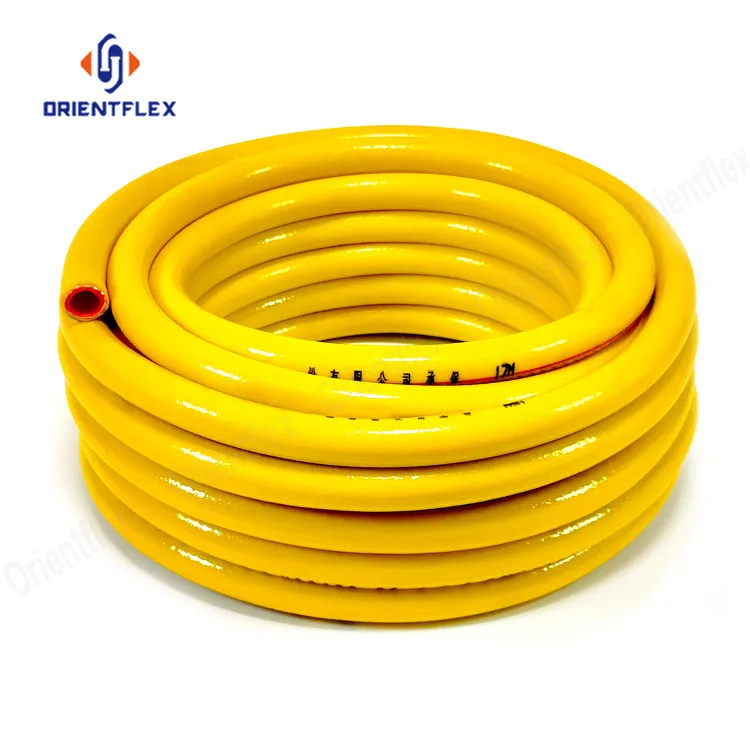 Yellow Flexible 8Mm 1 4 Inch Pvc Lp Gas Cooker Regulator With Hose Pipe Reel