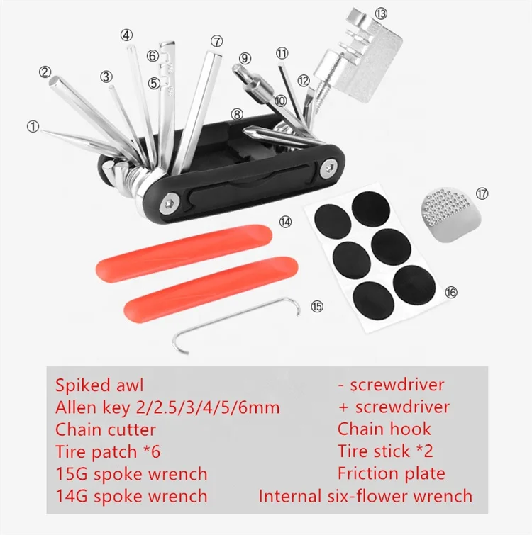Bicycle Tools Chain Cutter Wheel Tire Repair Tool BMX MTB Road Bike Multitool Spokes Wrench Screwdriver Set Cycling Accessories