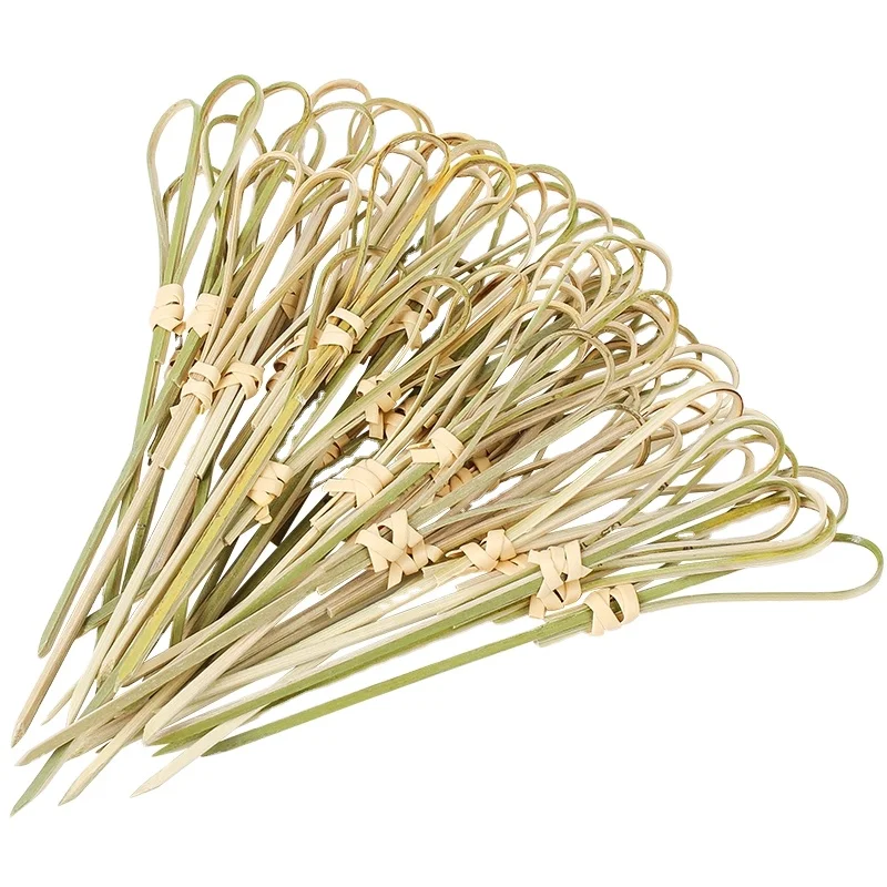 Disposable Safe Bamboo Food Bamboo Knot Skewer BBQ Accessories Flat Bamboo Meat Skewers Sticks