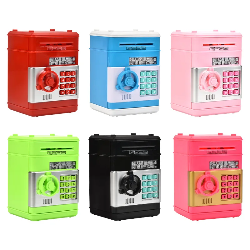 Custom  plastic atm machine piggy bank for kidselectronic toys education save money box electronic money safe box for money