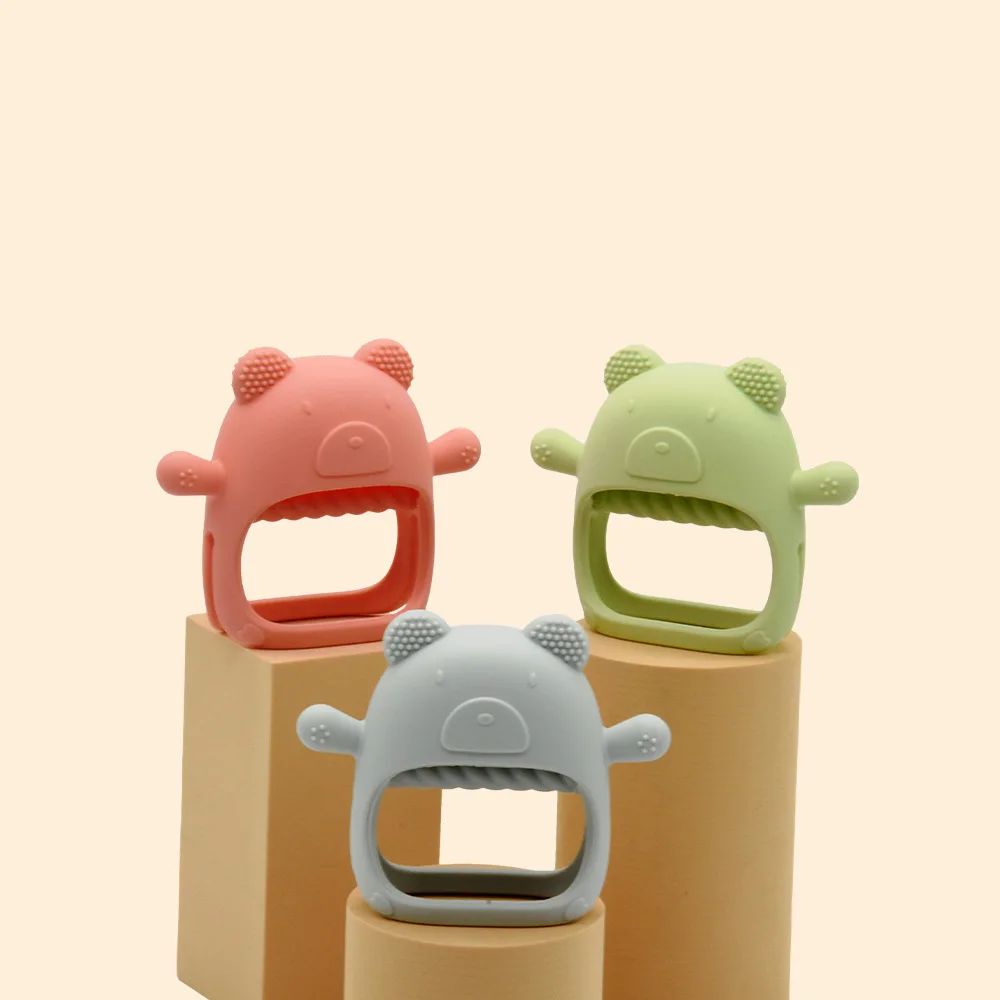 BPA Free Baby Chew Teething Toys Teether Fox Silicone  Soft Laser Bag OEM Customized Head Mold Animal Toxic Logo