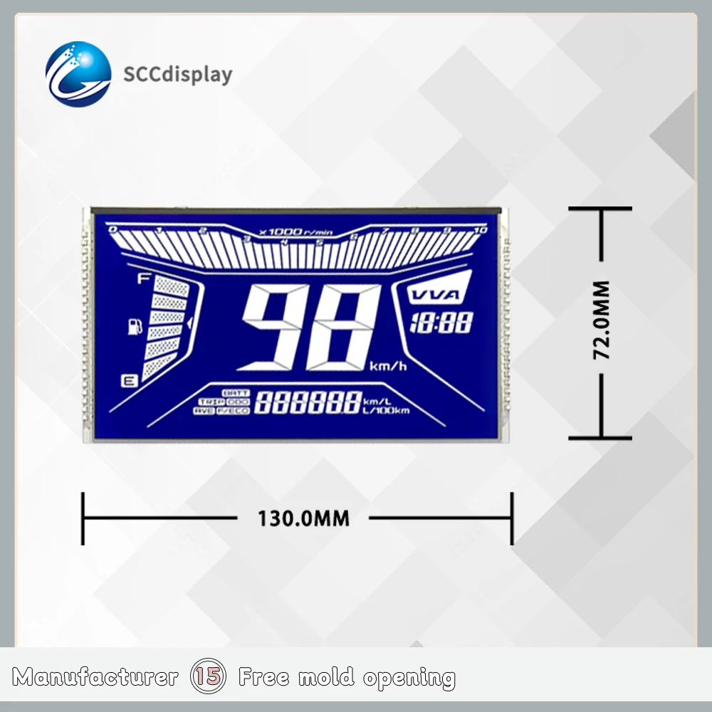 High sales volume custom segment lcd 1016 HTN Negative Blue segment lcd display Industrial grade high quality display module lcd