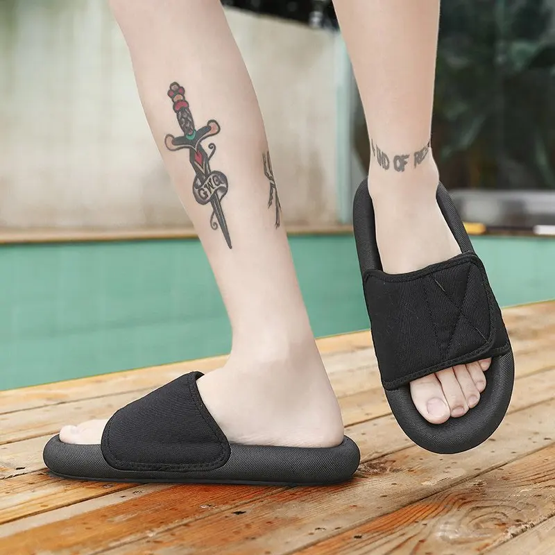 
Factory production couples slippers with soft rubber soles pure colors for lovers bedroom slippers big size 35-46 