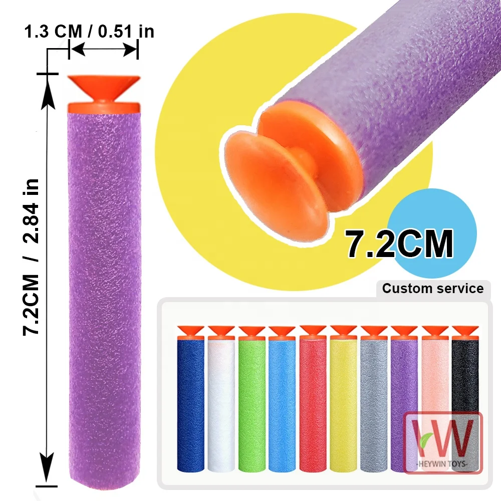 (10 colors) EVA bullets Refill Clip Darts electric toys soft foam bullets guns outdoor toy -- Sucker head (HM8C)