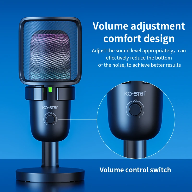 Dynamic professional wireless microphone gaming usb studio microphone condenser recording podcast streaming microphone