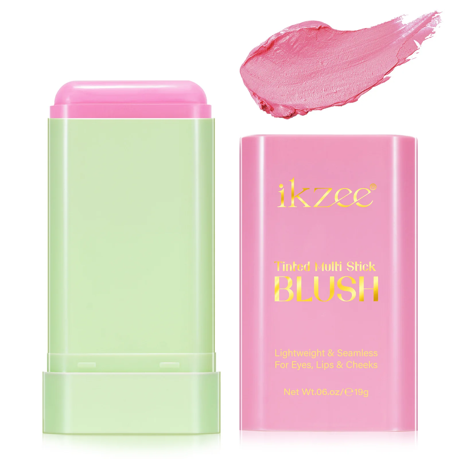 ikzee OEM Multi Use Blusher Cheek Cream Pixi Blush Brightening Highlighter Delicate Waterproof Multi-functional Blush Stick