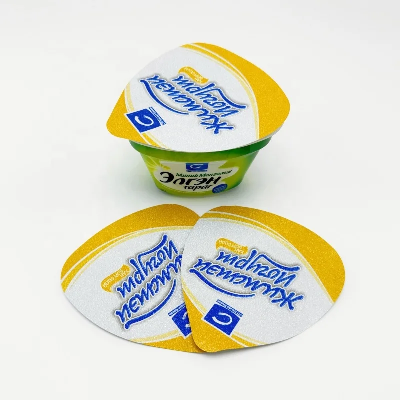 Heat Seal Lacquer Primer Aluminum Foils Lids Yoghurt Cup With Lid For Food Packaging