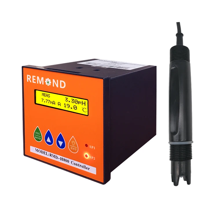 4-20mA pH Meter Industrial Online pH Transmitter pH Sensor Probe for Sewage Water Treatment