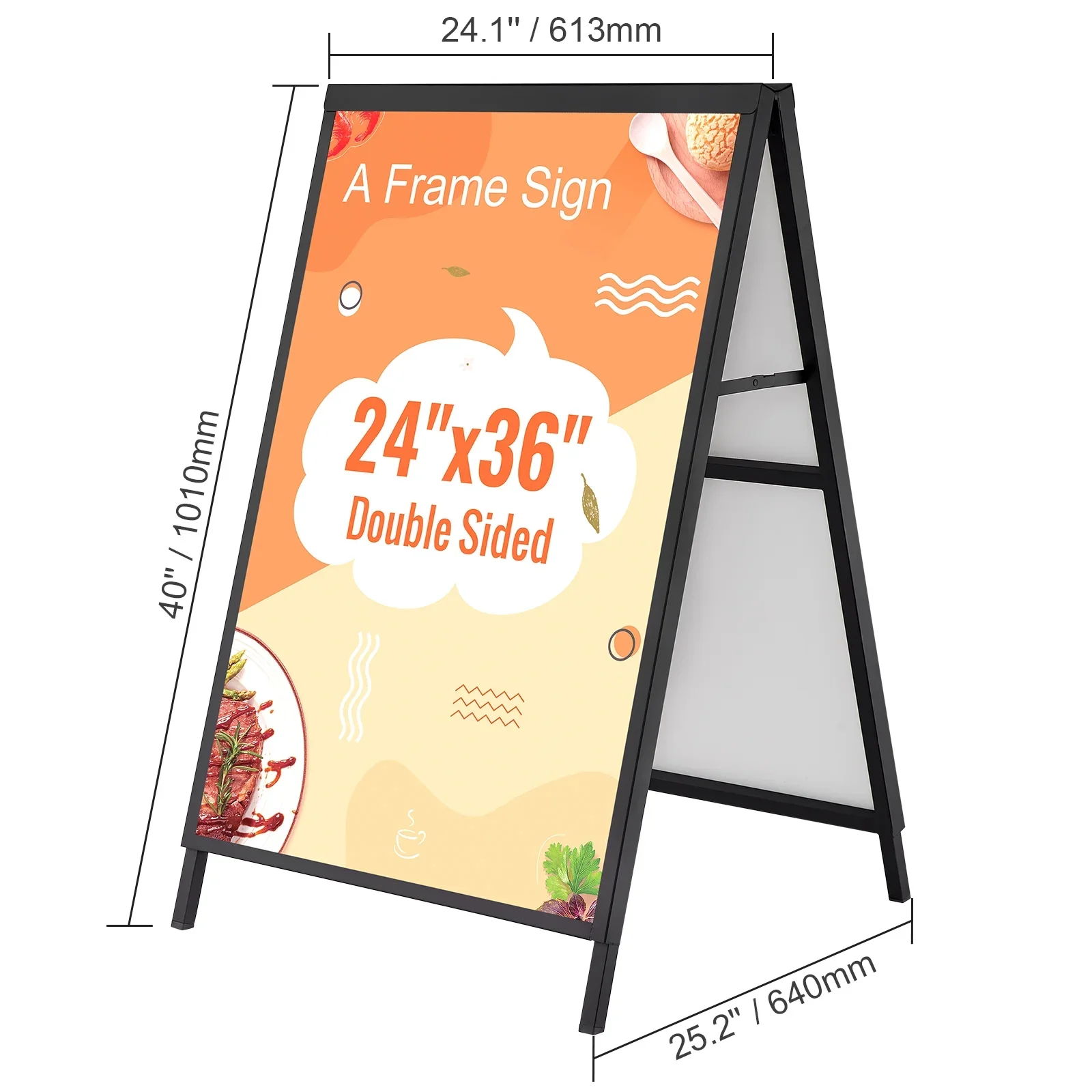 High Quality Poster board snap frame pavement sign,A-frame poster stand 24x36