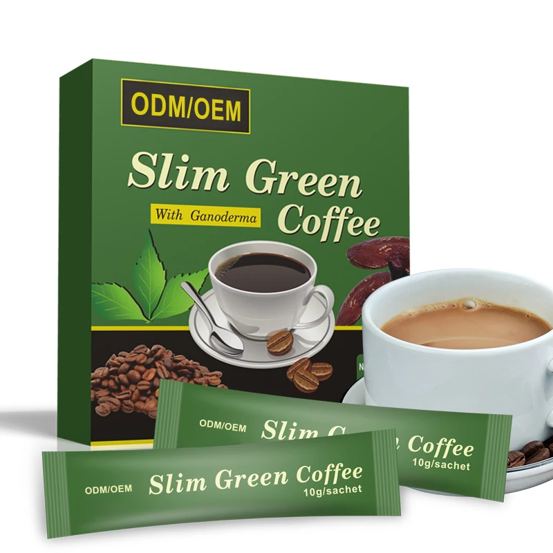 Fast Diet Coffee Factory Halal GMP natural burning-fat de-tox instant powder slim green coffee with Ganoderma