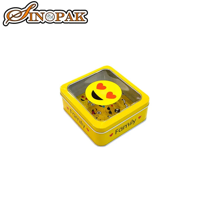 Custom Metal Square Transparent cover Tin Box Gift Packing