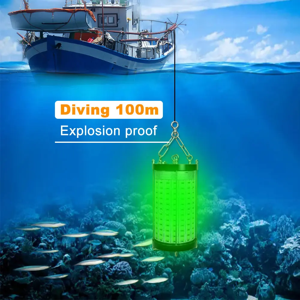 5000w LED green color fishing light underwater led underwater fishing light rechargeable