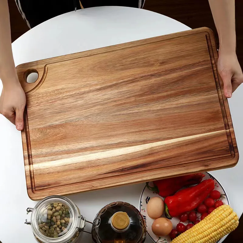 Wholesale Factory Fruit Vegetable Board Custom Acacia Wood Charcuterie Board Cheese Tray with Driped groove