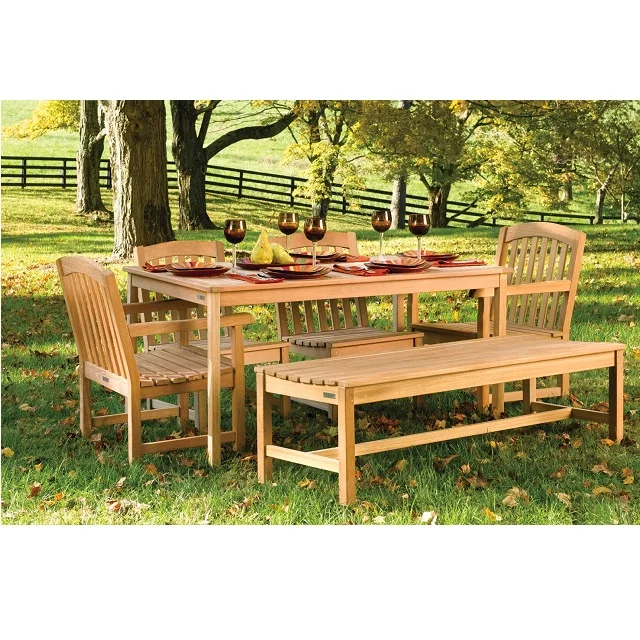 Outside Home Garden Decoration modern banquet outdoor garden wood chairs dining table set Chew Taxap Price Low Tax